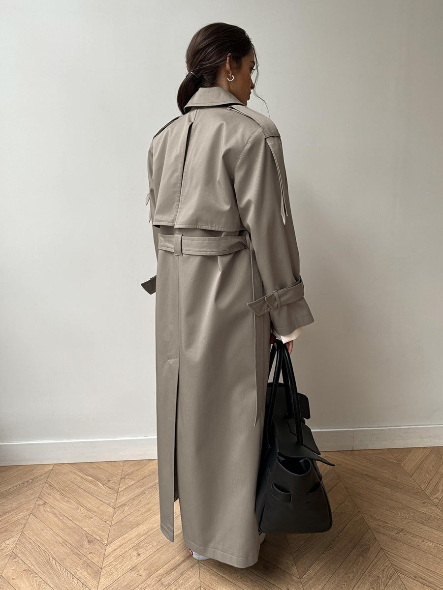 Cardydony Women's Classic British Double-Breasted Women's Trench Coat