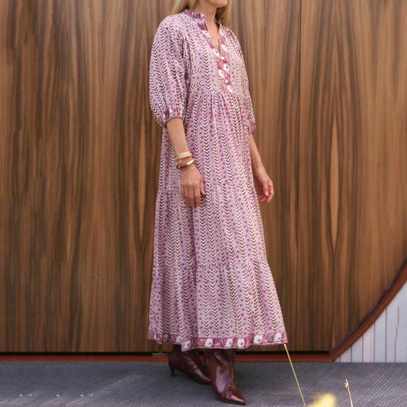 Cardydony Vintage Saffron Ruffle Midi Dress