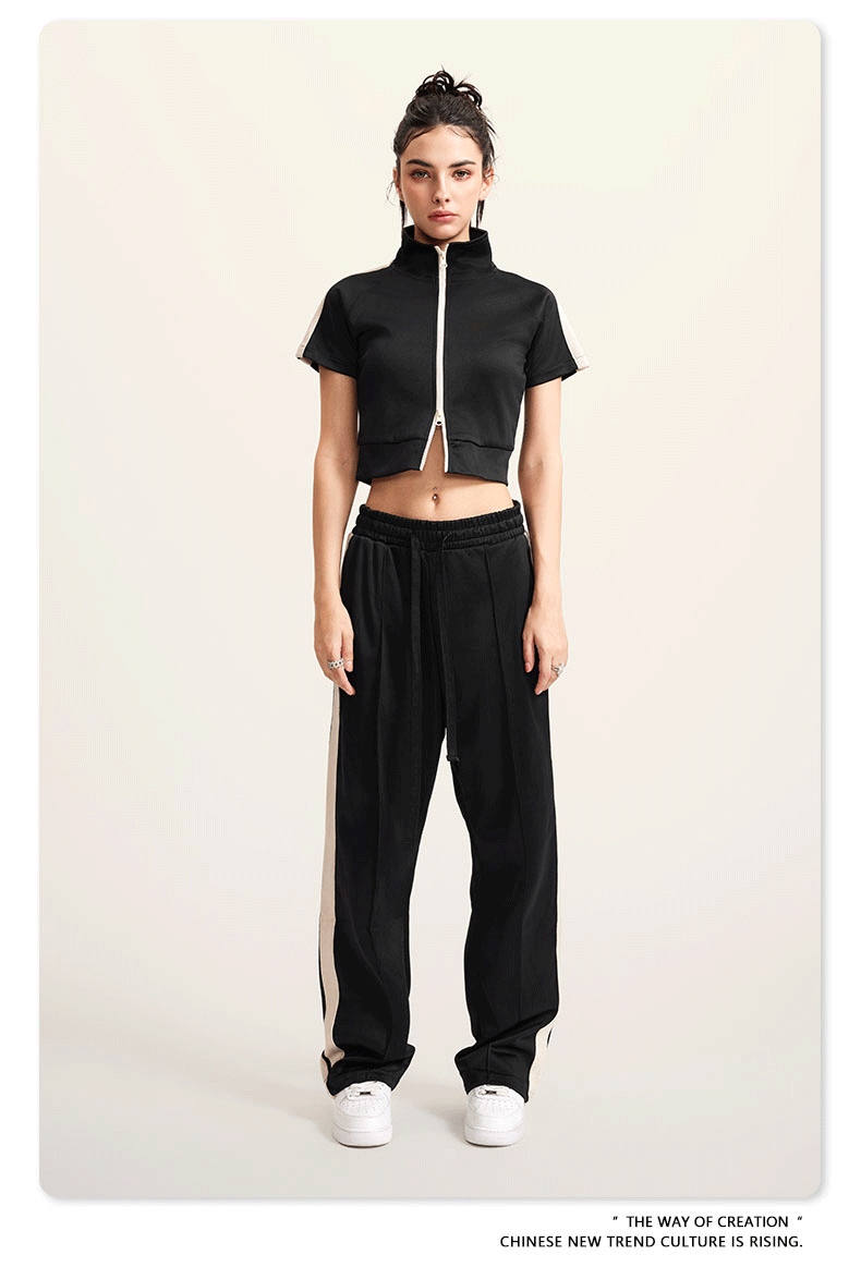 Cardydony Women's Zip-Up Crop Top | Y2K Athletic Style