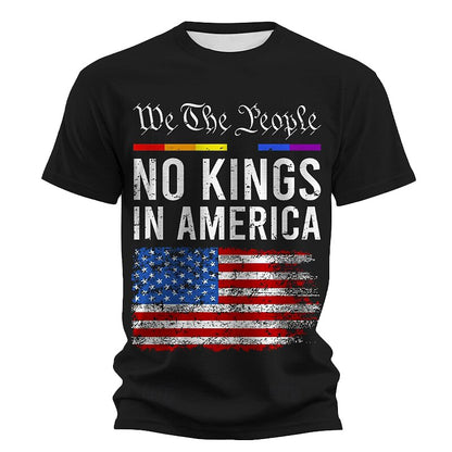 Cardydony Men's Us America 250 Year Anniversary No Kings In America T Shirt