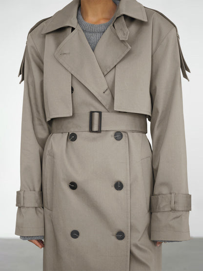 Cardydony Women's Classic British Double-Breasted Women's Trench Coat