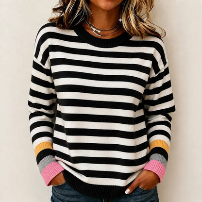 Cardydony Women's Cozy Striped Knit Sweater