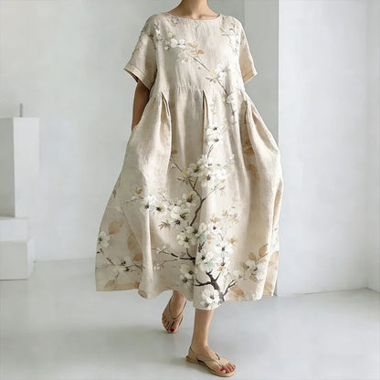 Cardydony Women's Japanese-style Floral Print Casual Dress
