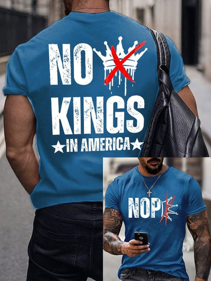 Cardydony Men's No King Print Casual T-shirt