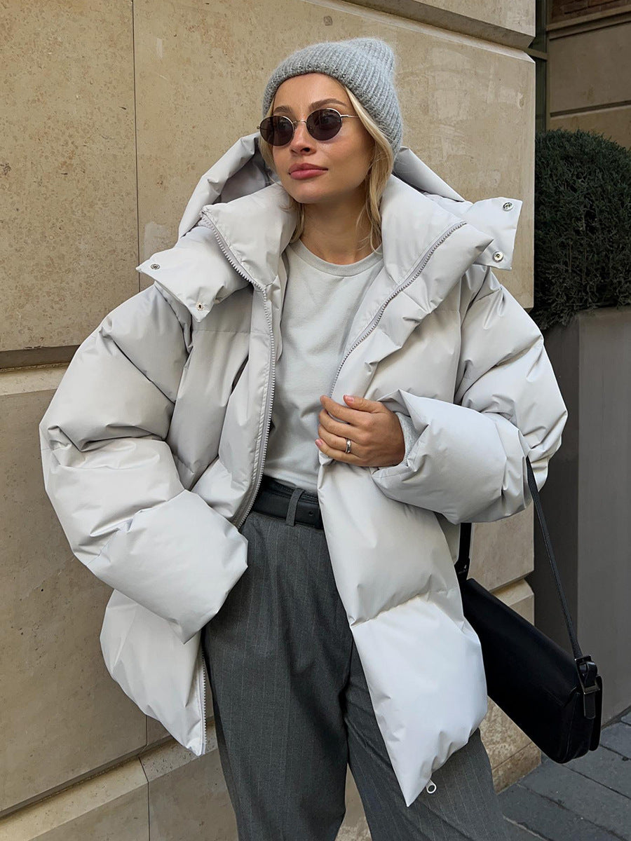 Cardydony Women's Oversized Winter Puffer Jacket with High Neck