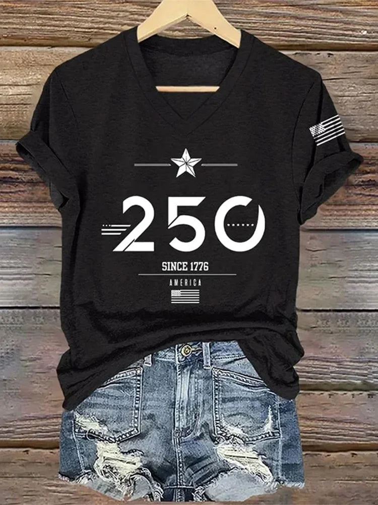 Cardydony Women's 250th Anniversary Print T-shirt