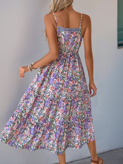 Cardydony Women's Floral Print Midi Dress | Boho Sleeveless Summer Dress