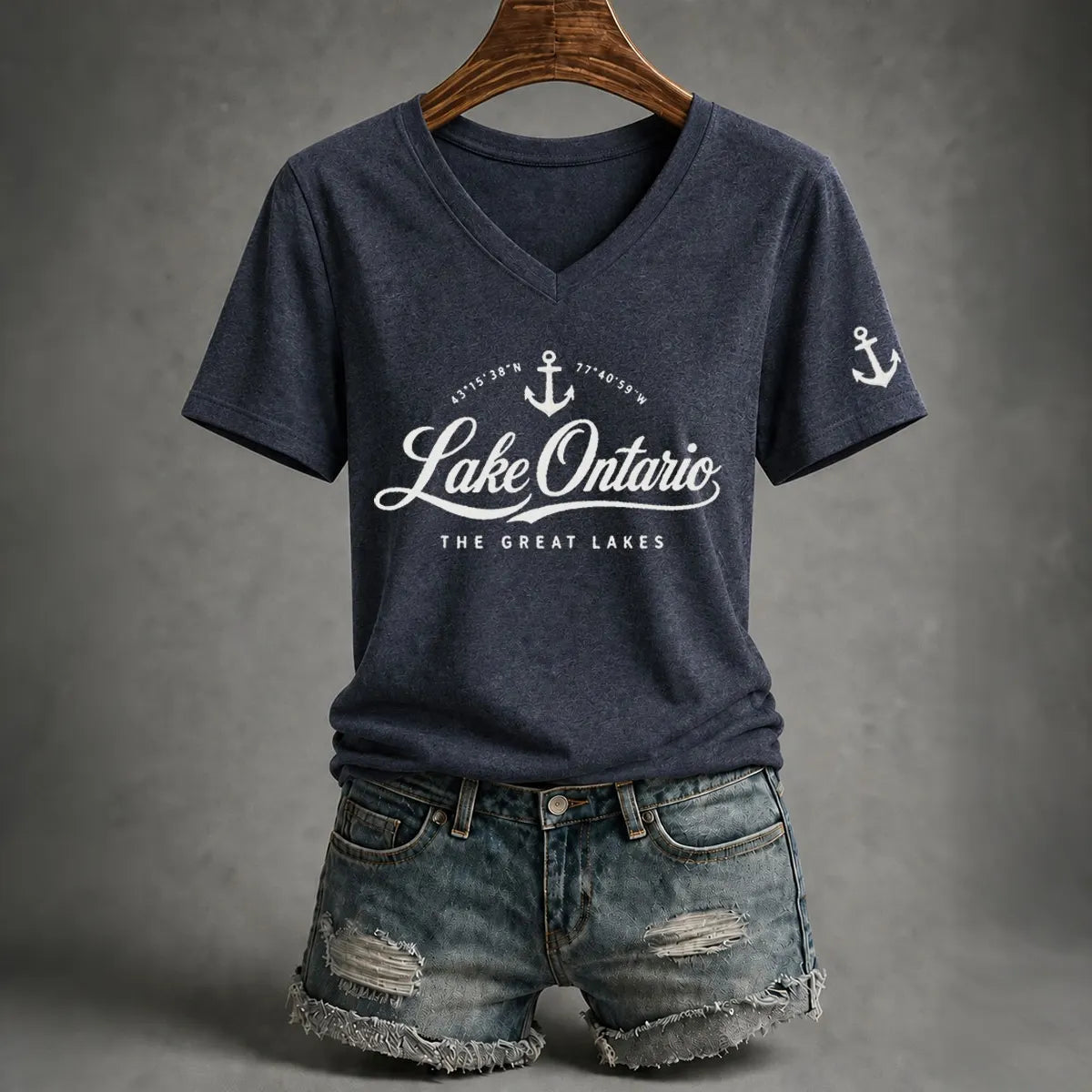 Cardydony Women's Lake Ontario Printed Casual T-shirt
