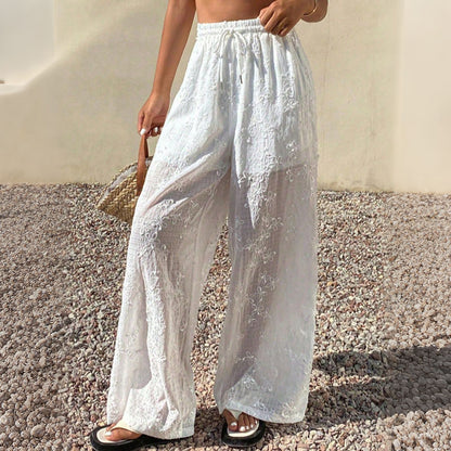 Cardydony Lace Jacquard Drapey Wide-leg Pants