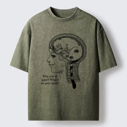 Cardydony Brain Full Of Cats Washed T-shirt
