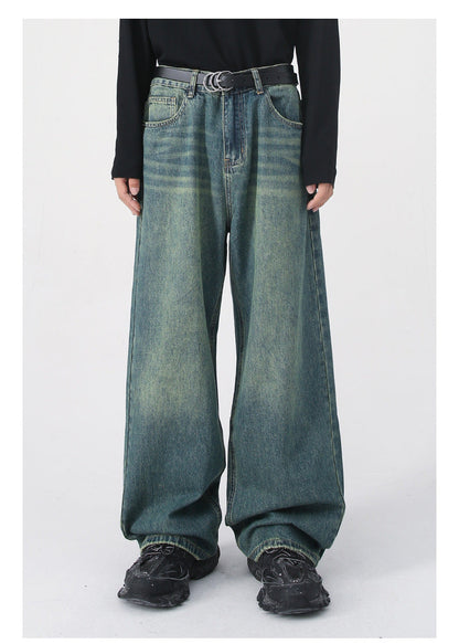 Cardydony Vibrant Vintage Washed Wide-Leg Jeans
