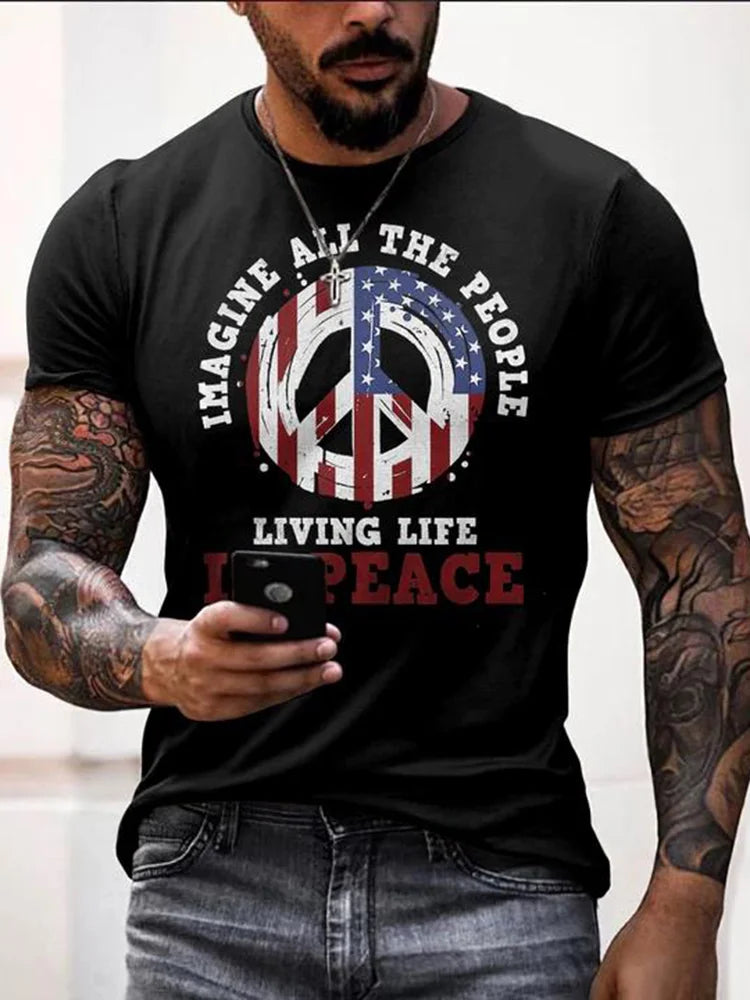 Cardydony Walk For Peace Love In Every Step Tie-dye Crew Neck T-shirt