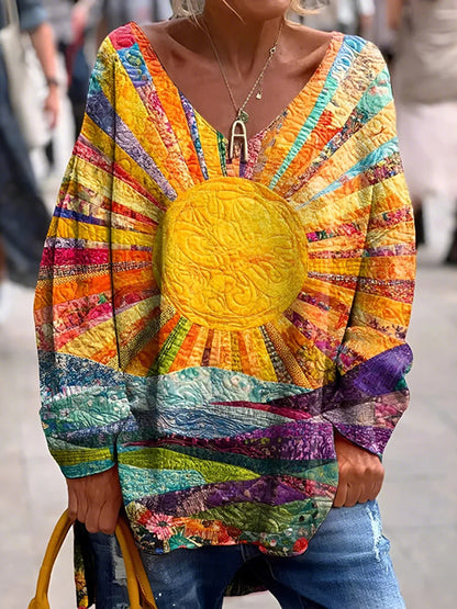 Cardydony Hippie Vibe Peace And Love Hippie Floral Painting Art Cozy T Shirt