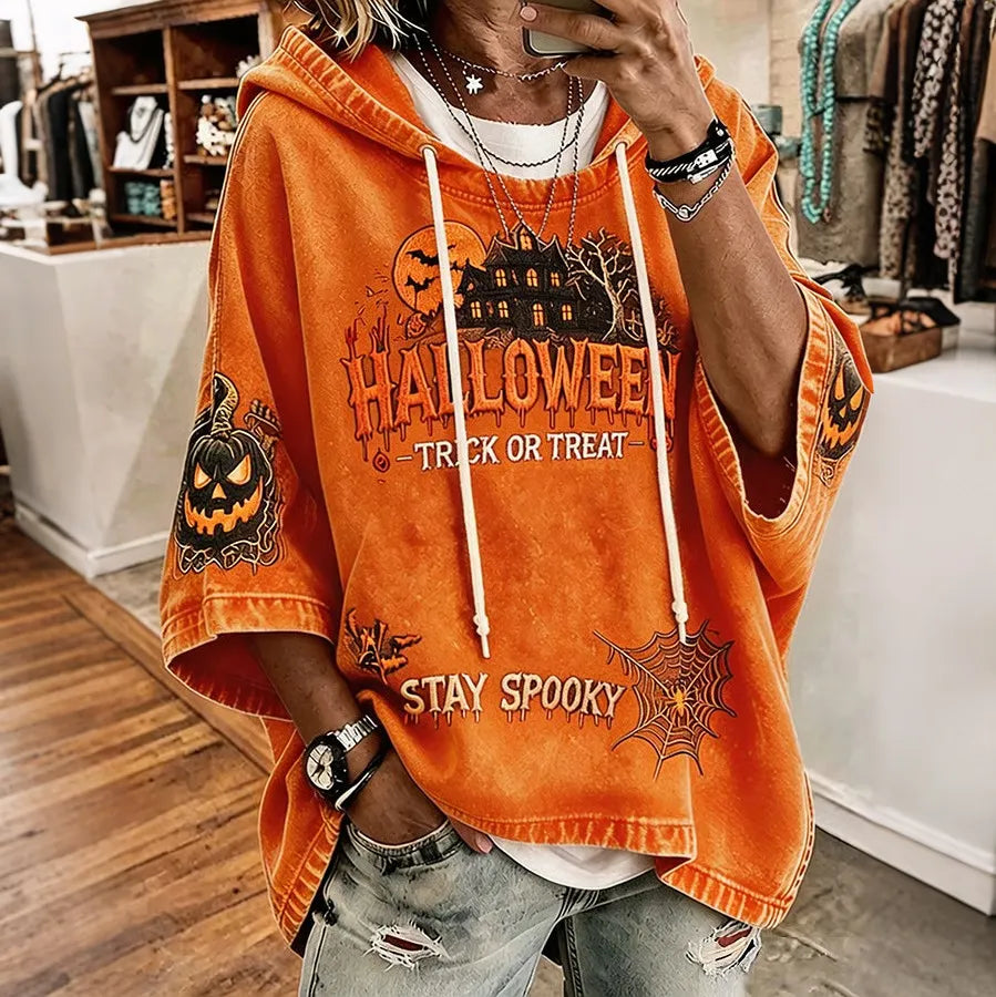 Cardydony Women's Halloween Printed Art Print Hooded