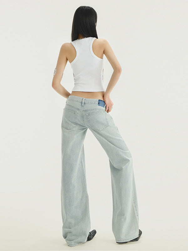 Cardydony Women's Y2K Low Rise Jeans for Women | Light Wash Straight Leg Denim Pants Vintage 2000s