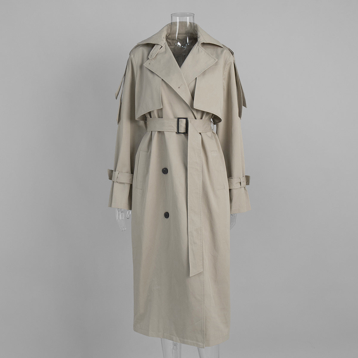 Cardydony Women's Classic British Double-Breasted Women's Trench Coat