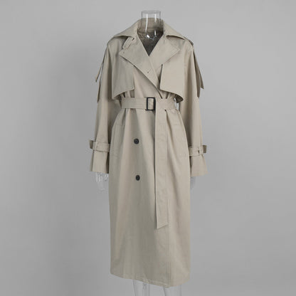 Cardydony Women's Classic British Double-Breasted Women's Trench Coat