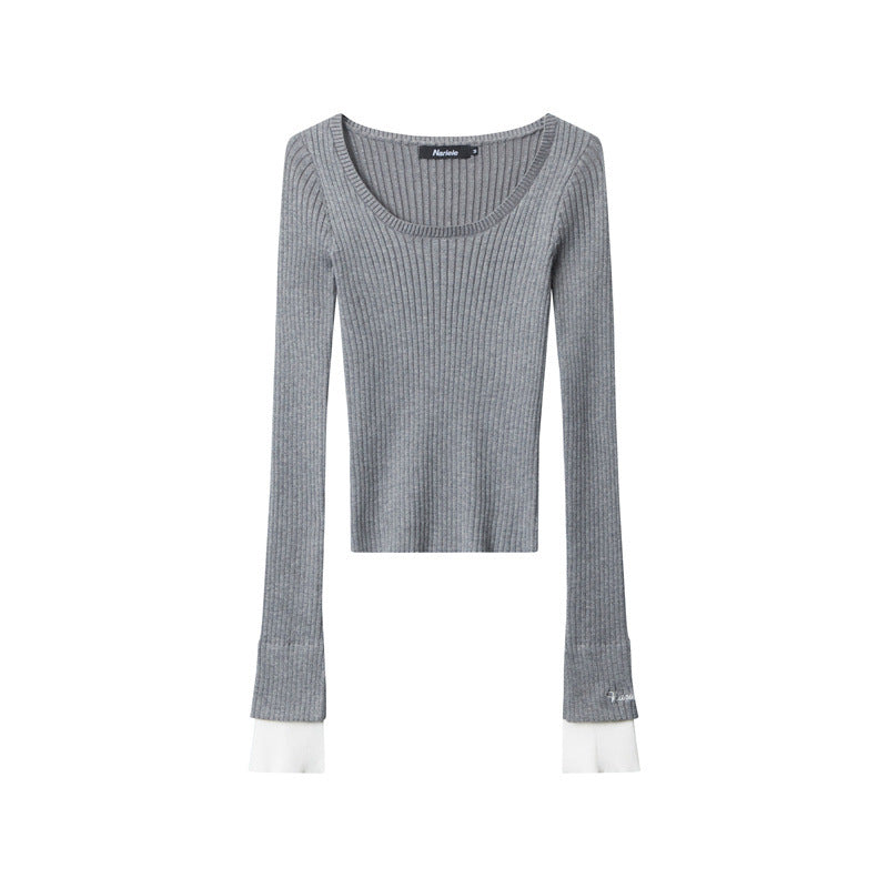 Cardydony Women's Crop Top | Long Sleeve Ribbed Knit Shirt
