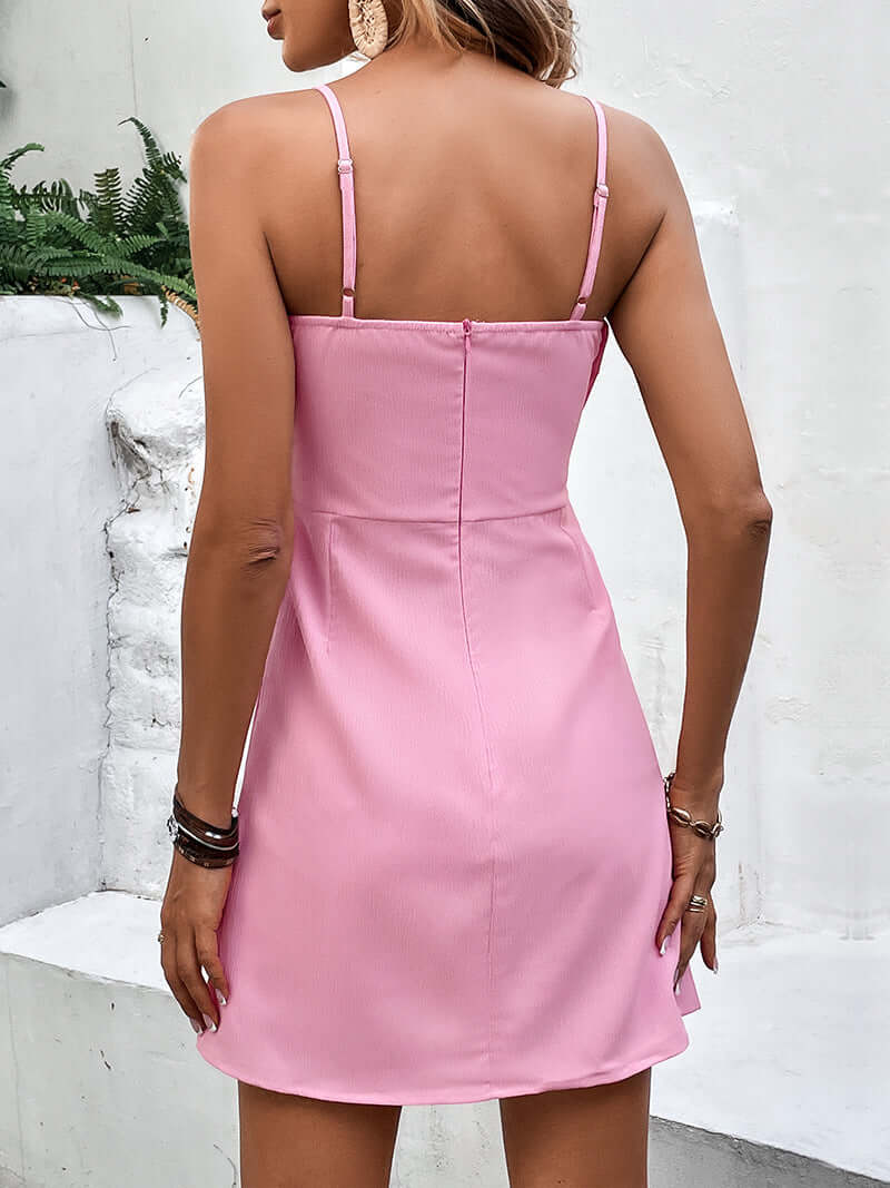 Cardydony Women's Bowknot Mini Dress | Spaghetti Strap A-Line Sundress