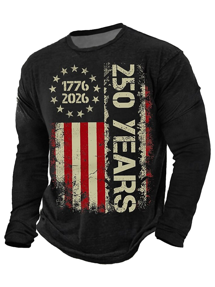 Cardydony Men's Retro American Us Flag T Shirt
