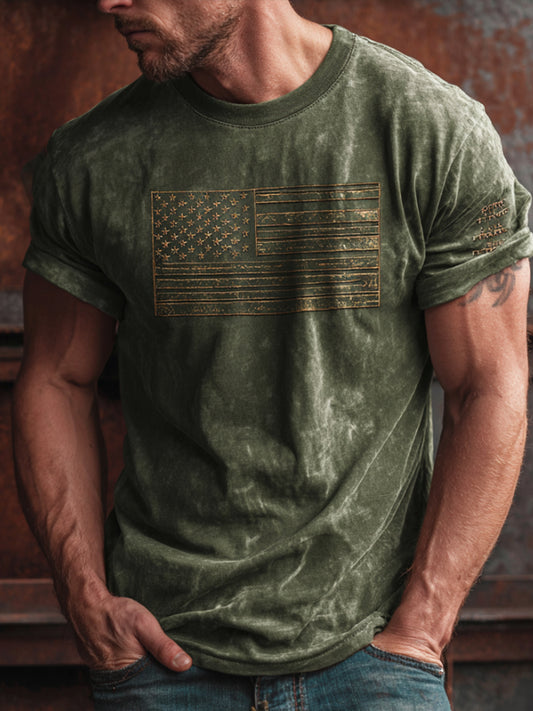 Cardydony Men's American 250th Anniversary Print Casual T-shirt 1