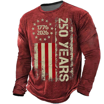 Cardydony Men's Retro American Us Flag T Shirt