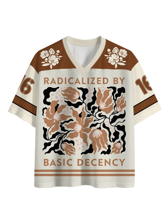 Cardydony Men's Radicalized By Basic Decency Flower Mesh Jersey