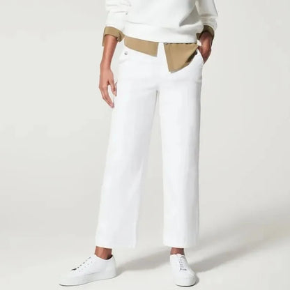 Cardydony Stretch Twill Cropped Wide Leg Pant