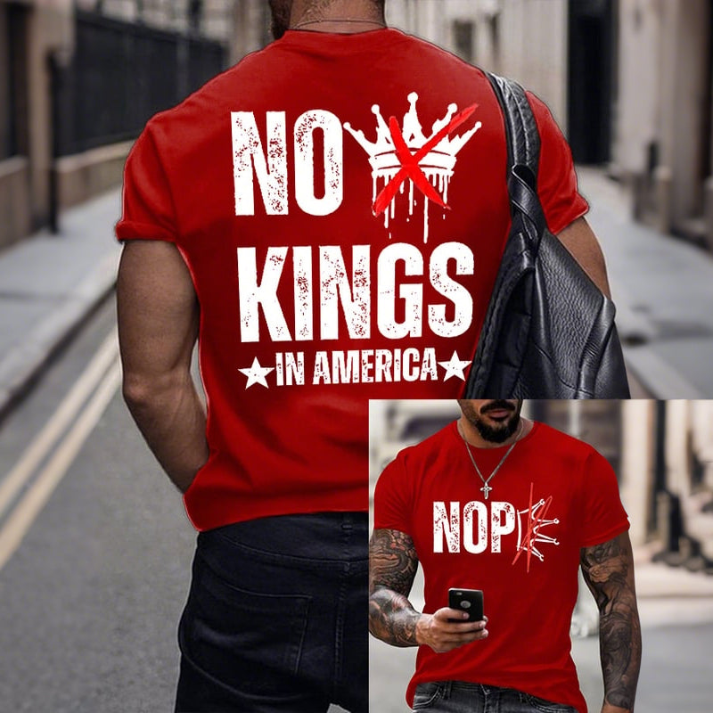 Cardydony Men's No King Print Casual T-shirt
