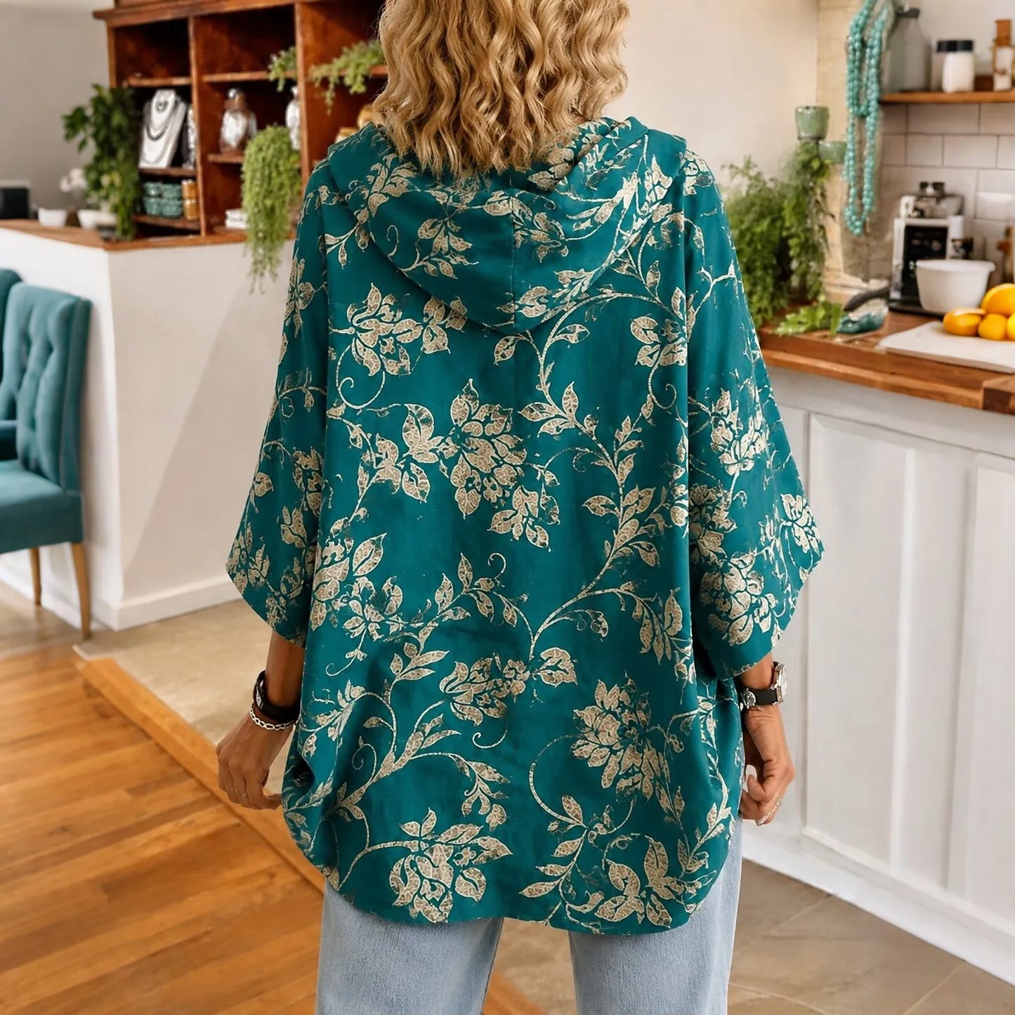 Cardydony Women's Floral Print Hooded Sweatshirt