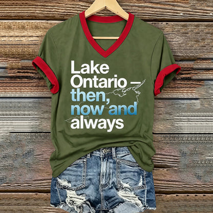 Cardydony Women's Canada Lake Ontario Print T‑shirt