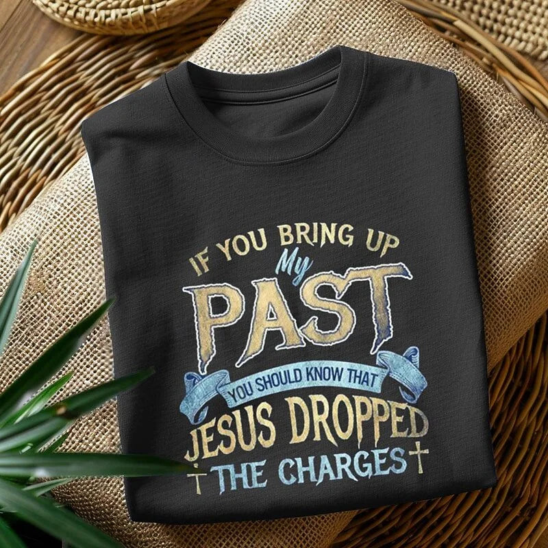 Cardydony Men's Letter Cross Jesus T Shirt