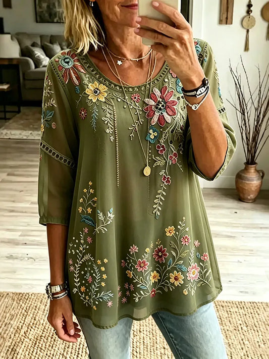 Cardydony Women's Retro Resort Bohemian Top