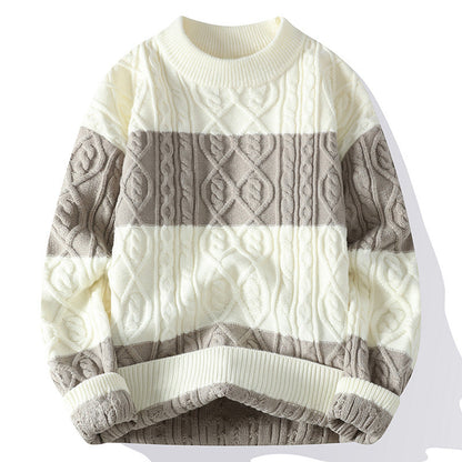 Cardydony Women's Color Block Cable Knit Sweater | Cozy Winter Pullover