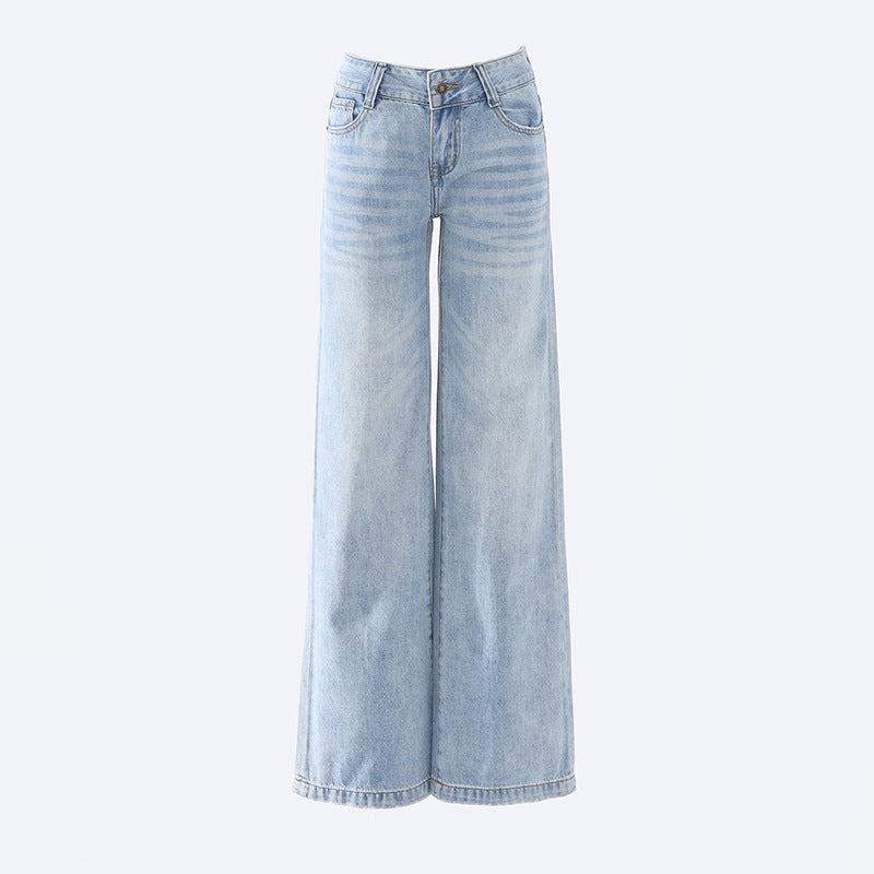 Cardydony Women's Y2K Low Rise Jeans Women | Light Wash Straight Leg Denim Pants Vintage Streetwear