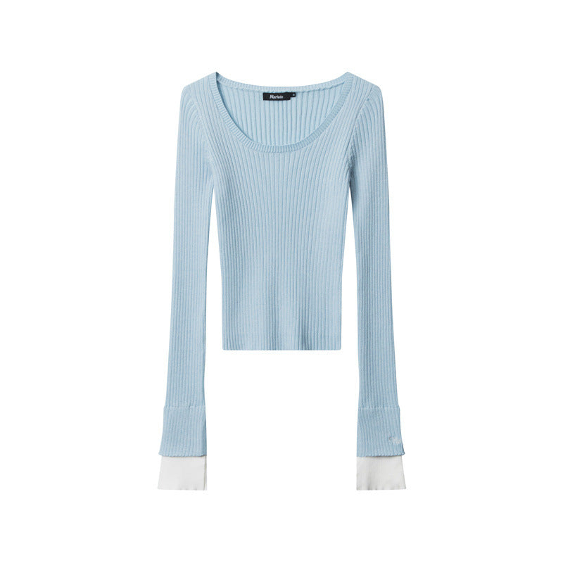 Cardydony Women's Crop Top | Long Sleeve Ribbed Knit Shirt