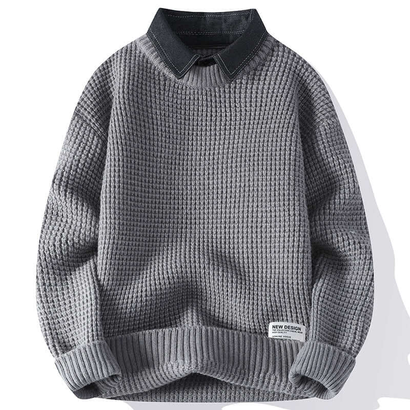 Cardydony Women's Unisex Knit Collar Sweater | Winter Pullover