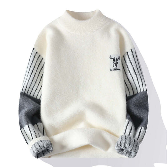 Cardydony Women's Mock Neck Color Block Sweater | Urban Fashion