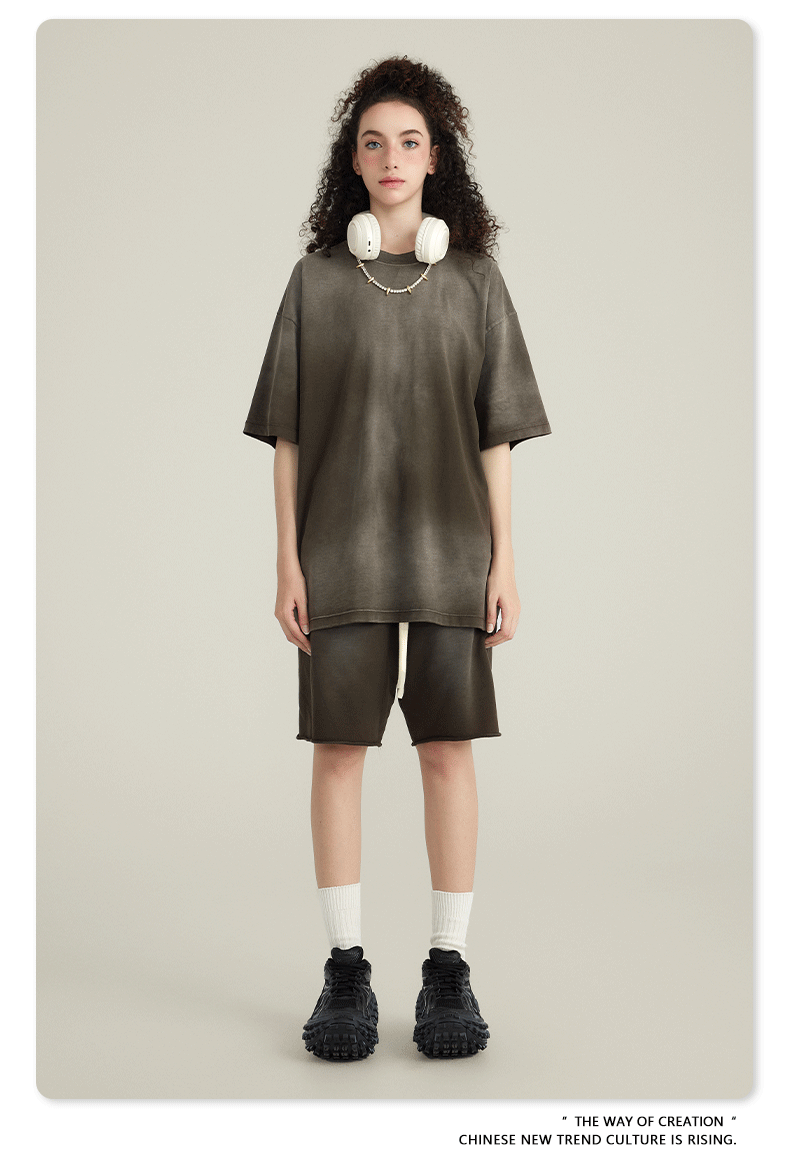 Cardydony Women's Shadow Drop Shoulder Tee | Vintage Wash Streetwear