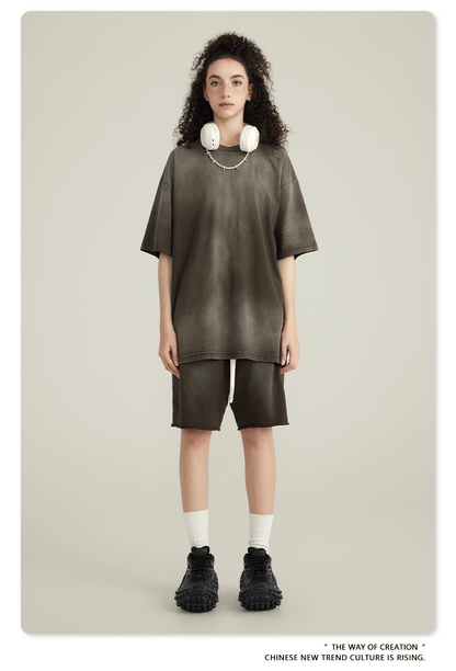 Cardydony Women's Shadow Drop Shoulder Tee | Vintage Wash Streetwear