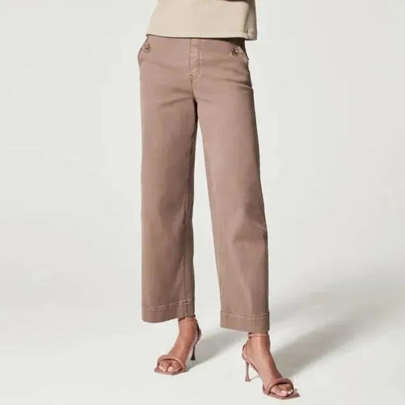 Cardydony Stretch Twill Cropped Wide Leg Pant