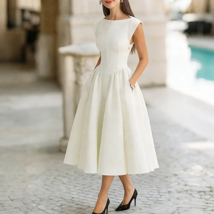Cardydony Classy Wide Skirted Backless Maxi Dress