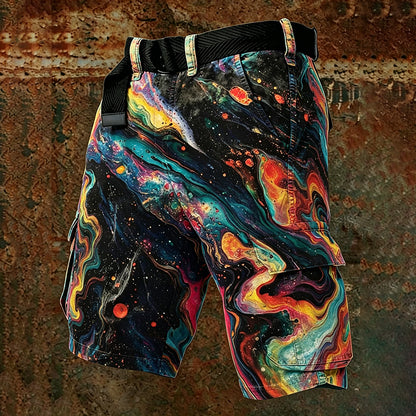 Cardydony Men's Retro Starry Sky Design Outdoor Shorts