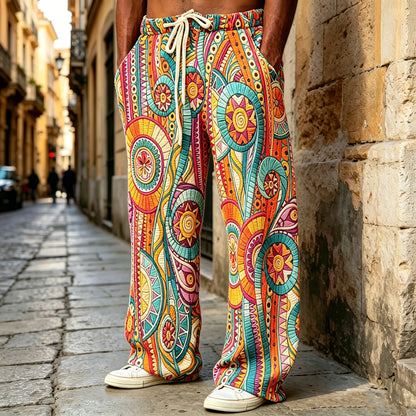 Cardydony Men's Retro Hippie Bohemian Style Casual Pants