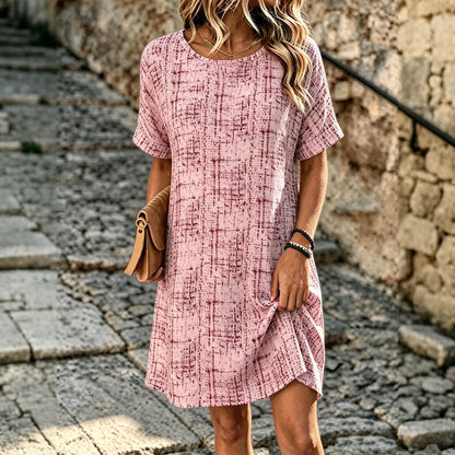 Cardydony Women's Geometric Striped Art Pattern Casual Dress