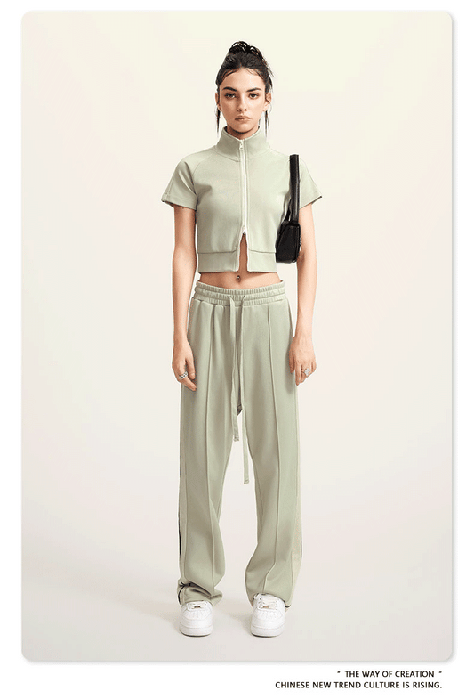 Cardydony Women's Zip-Up Crop Top | Y2K Athletic Style