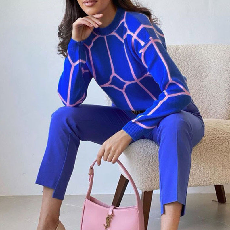 Cardydony Women's Vibrant Geometric Knit Sweater for Bold Statements