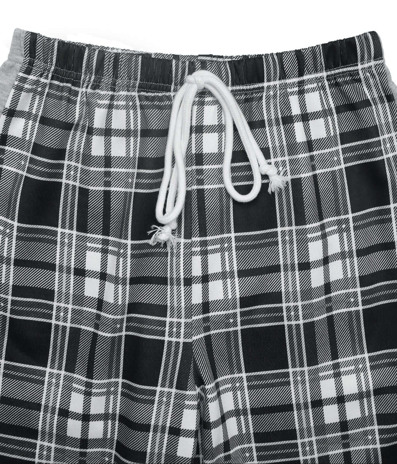 Cardydony Women's Plaid Wide-Leg Lounge Pants | Drawstring High-Waist