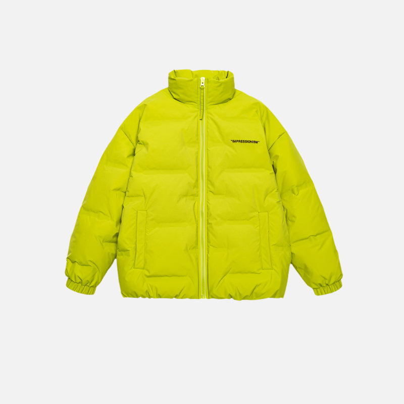 Cardydony "Impressionism" Print Stand Collar Down Jacket