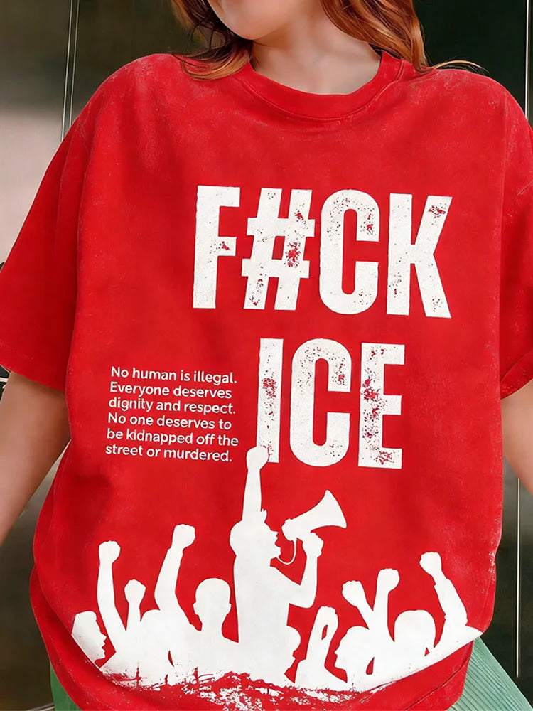 Cardydony Ice Out Inspiration Slogan Printed Casual Short-sleeve T-shirt